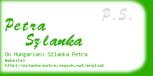 petra szlanka business card